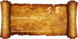 Istenes Béla névjegykártya